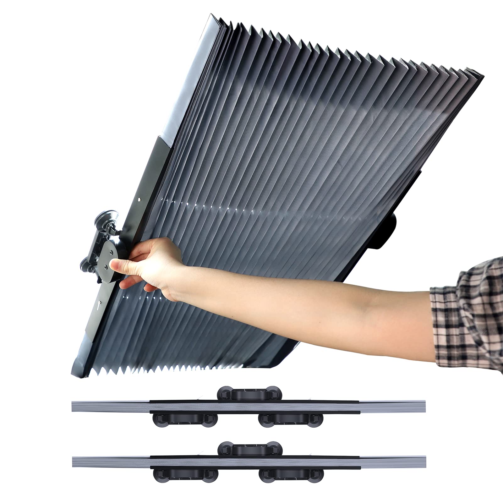 Oferta 1+1, Parasolar auto retractabil UV, 65 cm