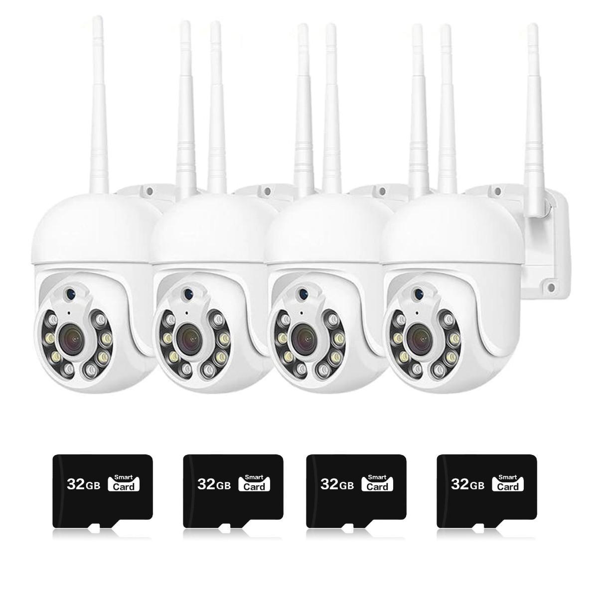 Set 4 x camera video de supraveghere IP 360 WiFi, card 32 GB