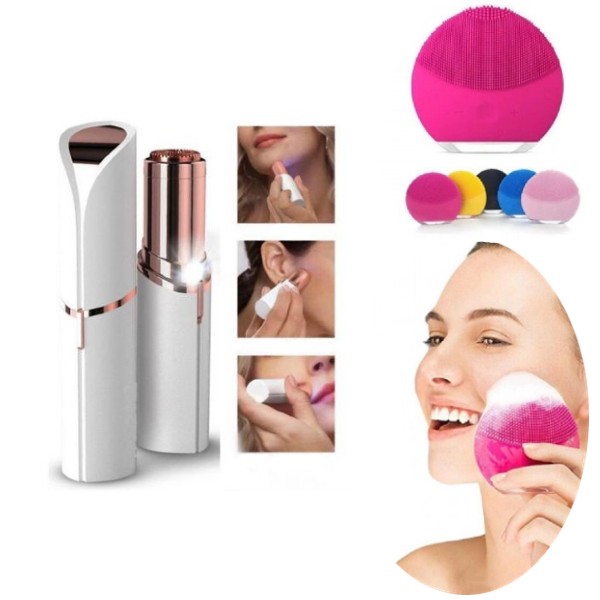 Set 2 in 1: Trimmer facial + Aparat curatare ten