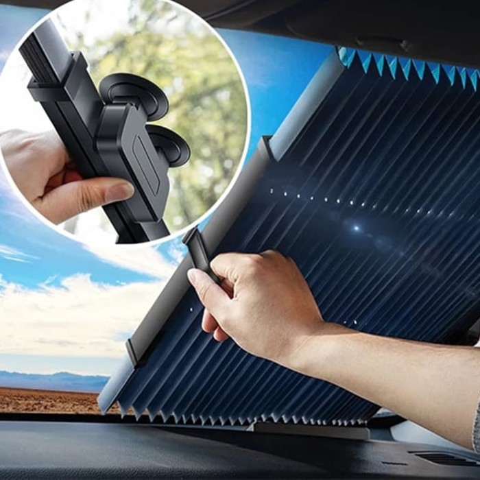 Parasolar auto retractabil UV, 70x110 cm