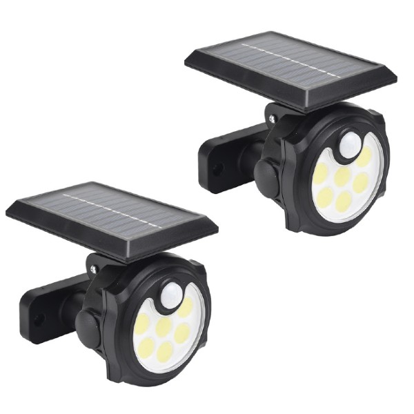 Set 2 x Lampa solara 48 LED COB cu senzor de miscare si lumina