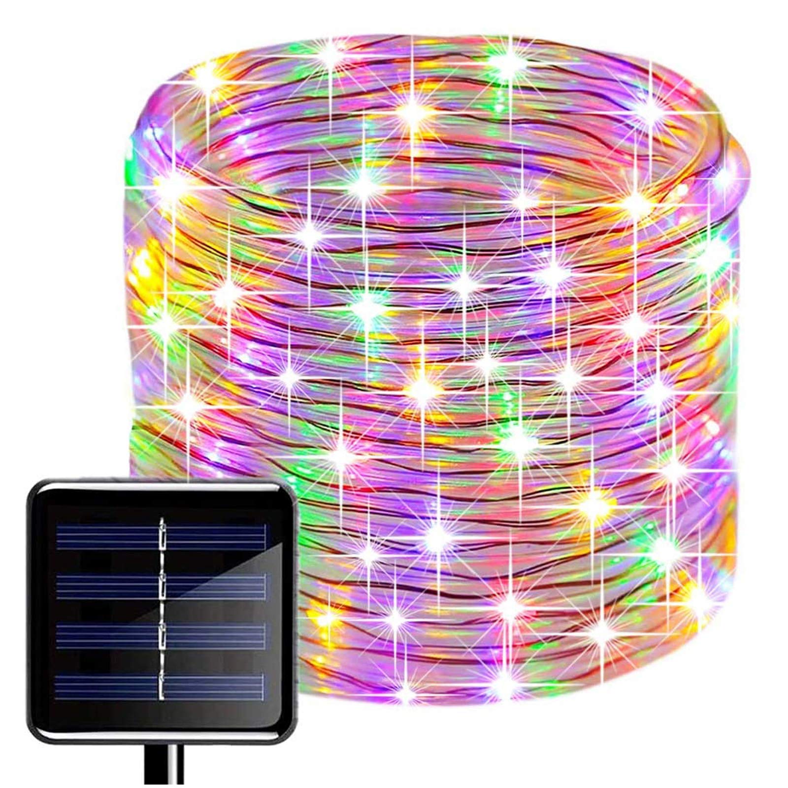 Furtun luminos LED cu incarcare solara, 10 Metri, Multicolor