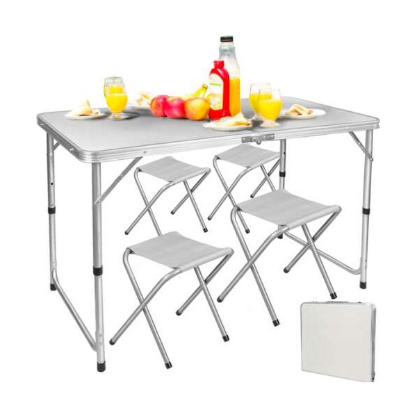 Masa Reglabila, 4 Scaune, MDF, 120 x 60 cm