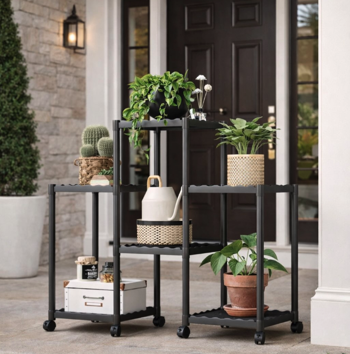 Raft mobil pe roti, organizator 6 niveluri, 82.5 x 77 cm