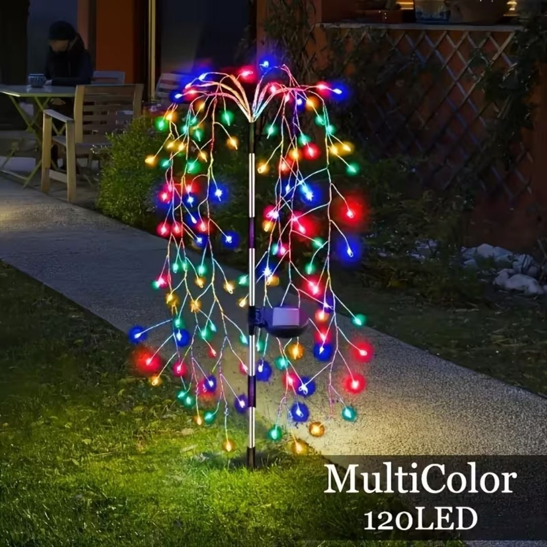 Set 2 x lampa solara tip salcie, 120 LED, Multicolor