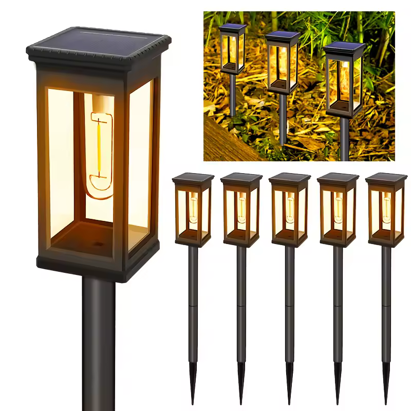 Set 6 x Lampa solara de gradina, IP65, LED Alb cald