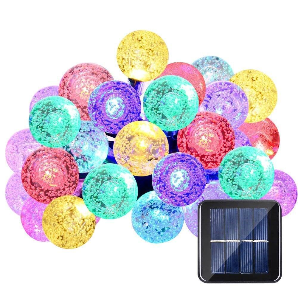 Instalatie solara LED 30 globulete, Multicolor