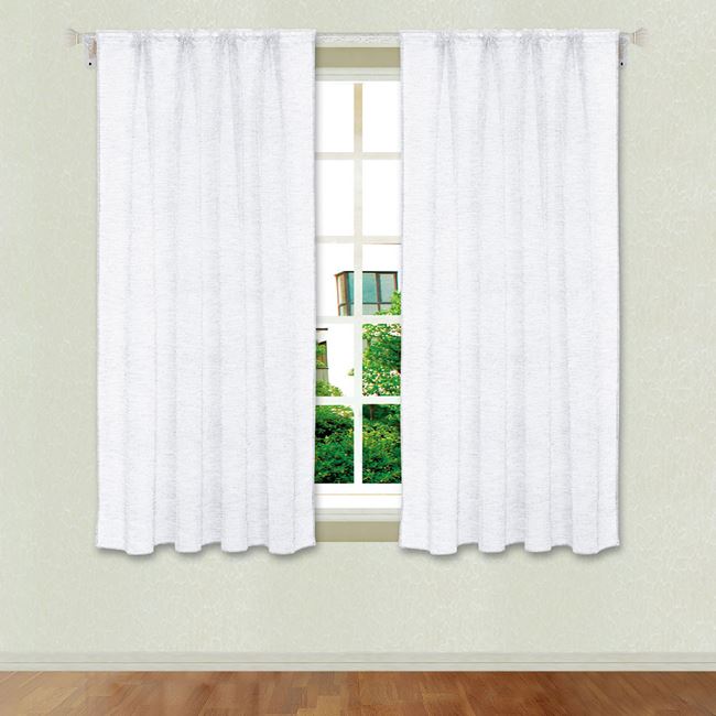 Set 2 x Perdea Alba 140x140 cm, Banda pentru sina