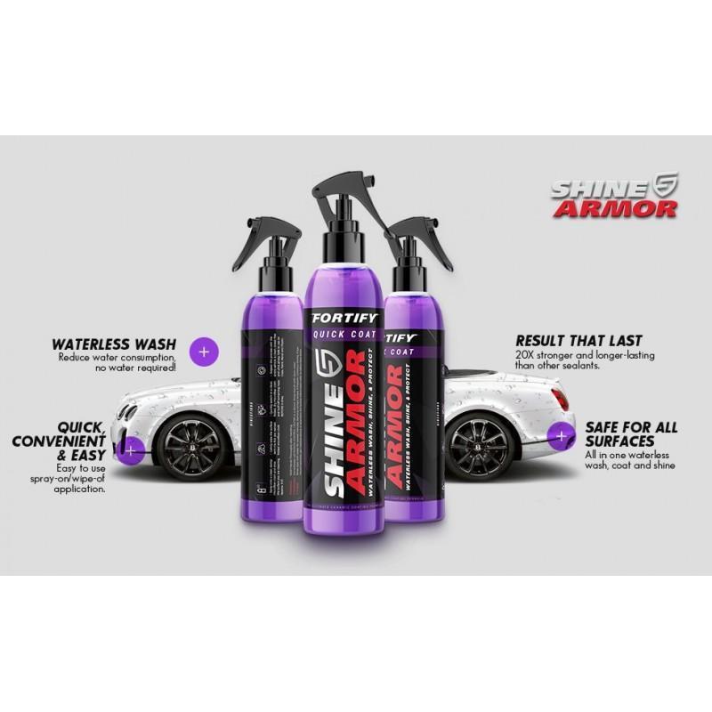 Kit ceara lichida Shine Armor Ceramic Wax, 236 ml + Laveta din microfibra