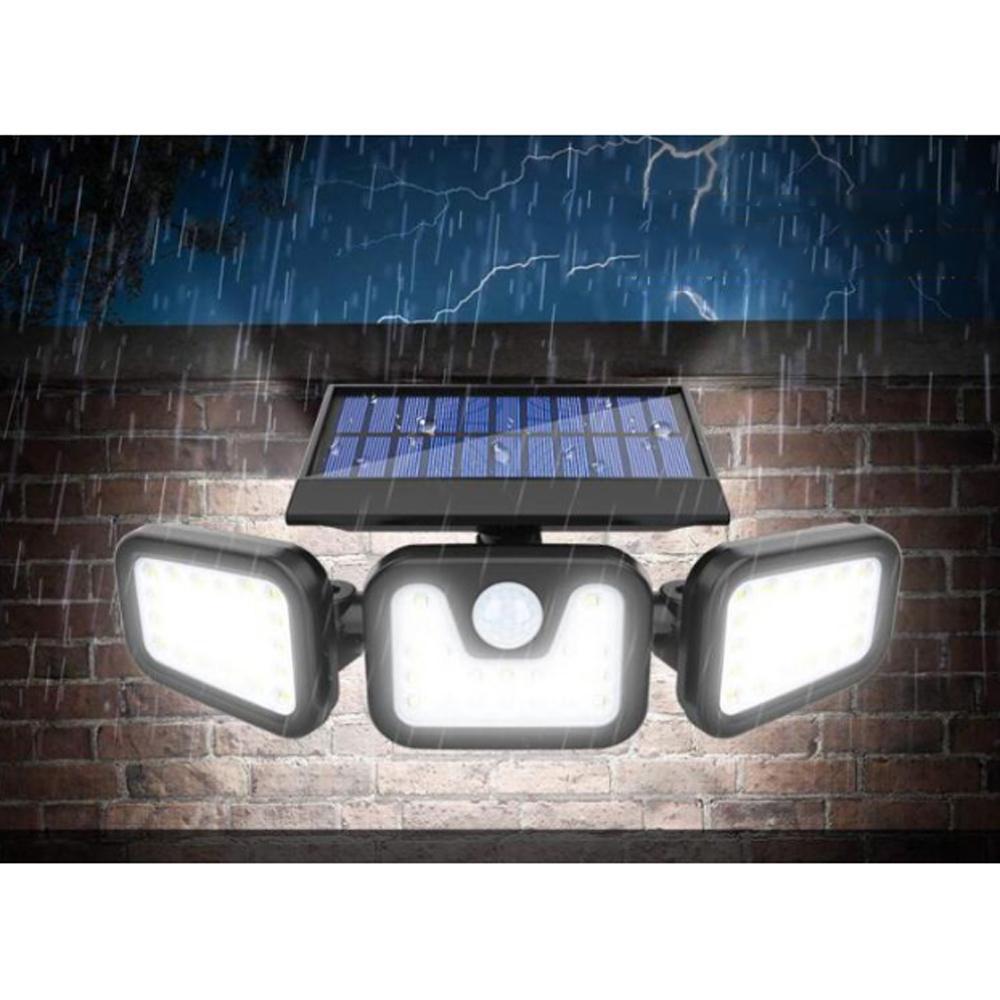 Lampa solara tripla split, senzor de de miscare, 15 W, IP65, 1200 mAh