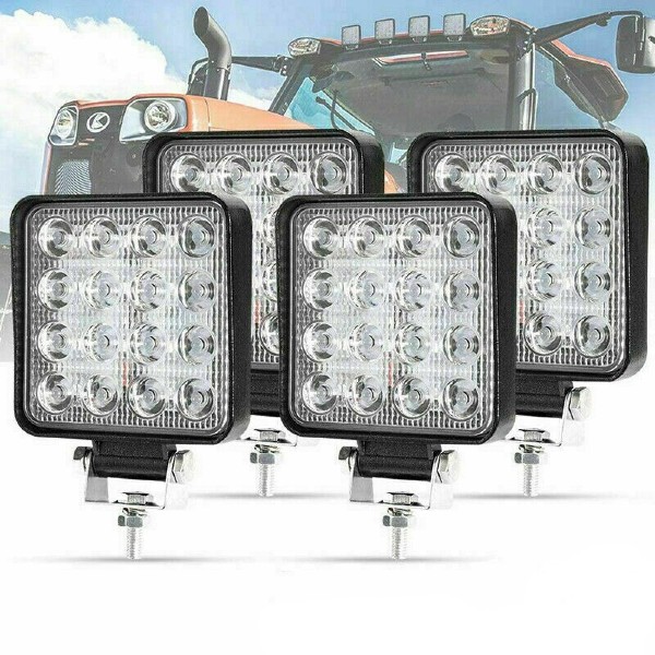 Set 4 proiectoare 16 LED 48W auto OFF-ROAD, IP 67