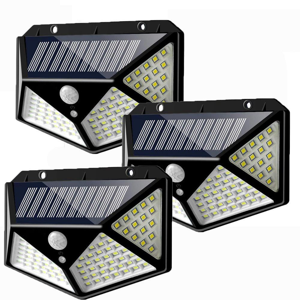 Set 8 x Lampa 100 LED cu panou solar, senzor de miscare