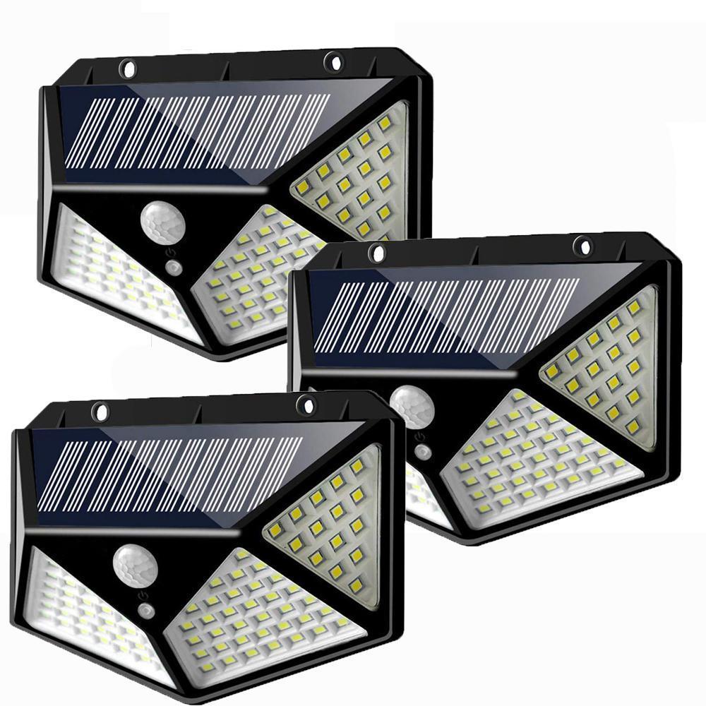 Set 6 x Lampa 100 LED cu panou solar, senzor de miscare