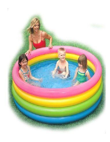 Piscina gonflabila curcubeu Intex, Volum 617 litri
