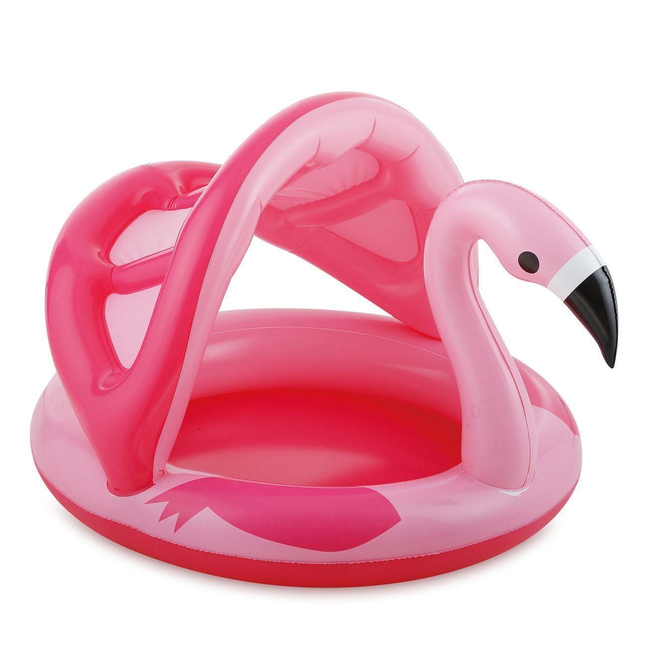 Piscina copii Flamingo roz cu protectie solara, 114x103x72 cm