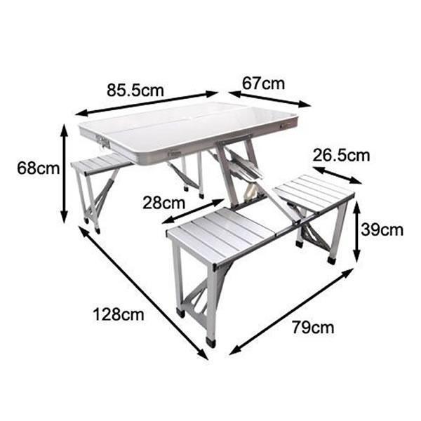 Masa pliabila picnic tip geamantan - Model aluminiu