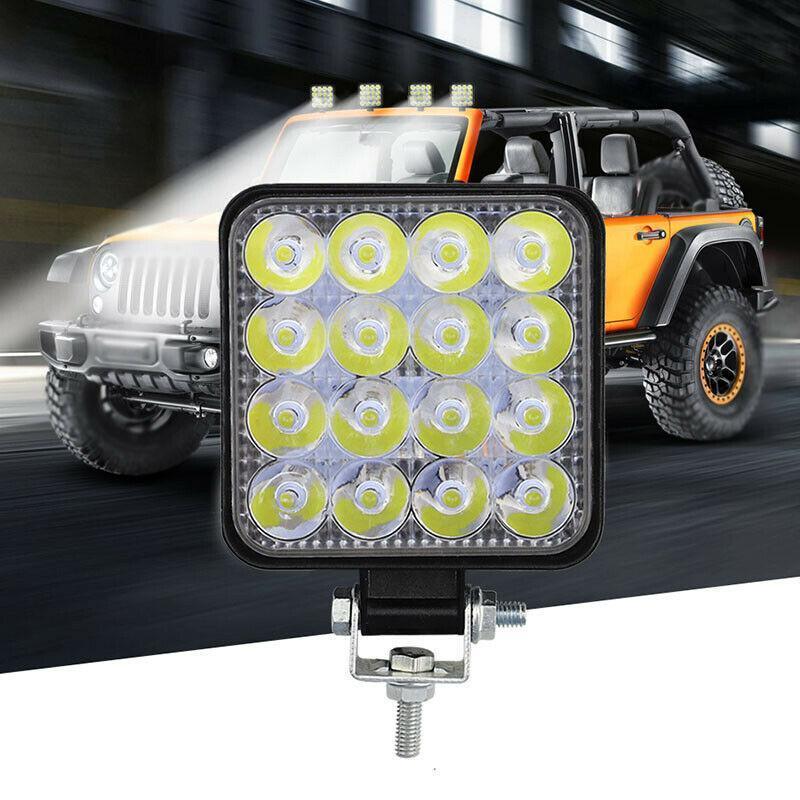 Set 4 proiectoare 16 LED 48W auto OFF-ROAD, IP 67