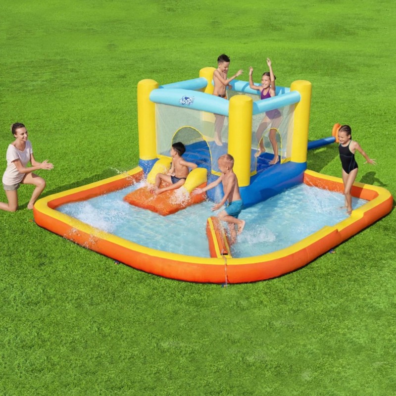 Centru de joaca cu piscina, trambulina si tobogan, gonflabil, 365x340 cm
