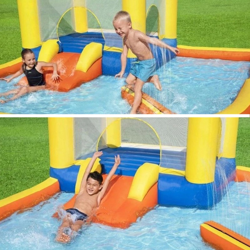 Centru de joaca cu piscina, trambulina si tobogan, gonflabil, 365x340 cm