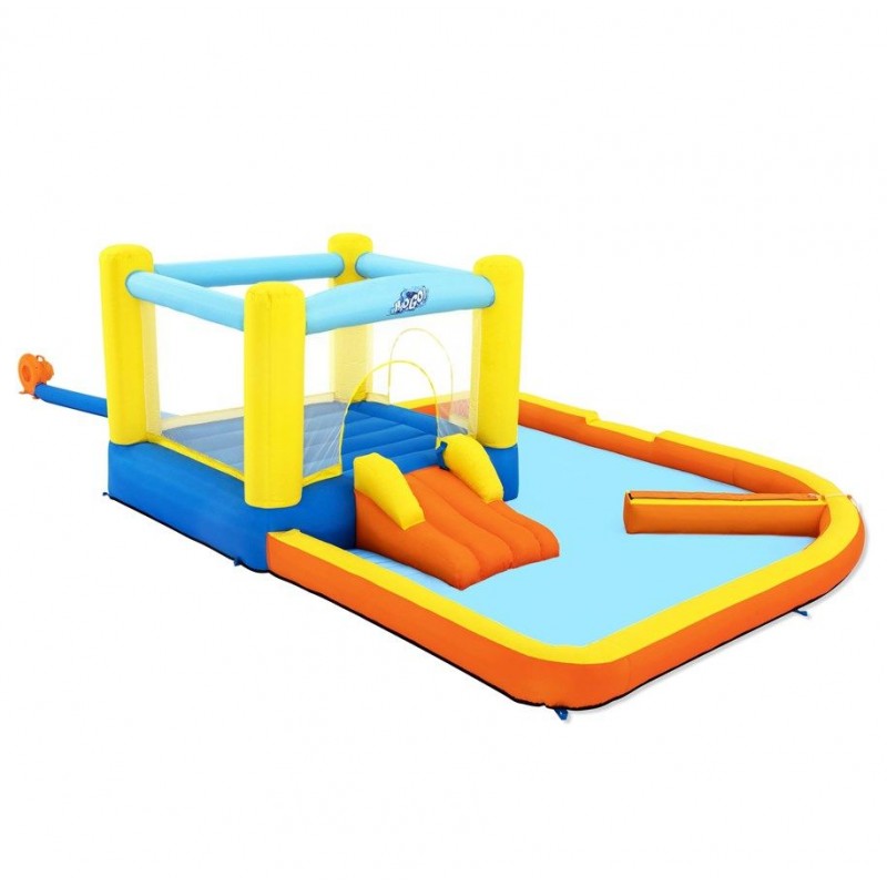 Centru de joaca cu piscina, trambulina si tobogan, gonflabil, 365x340 cm