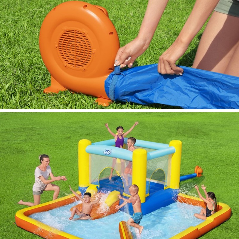 Centru de joaca cu piscina, trambulina si tobogan, gonflabil, 365x340 cm