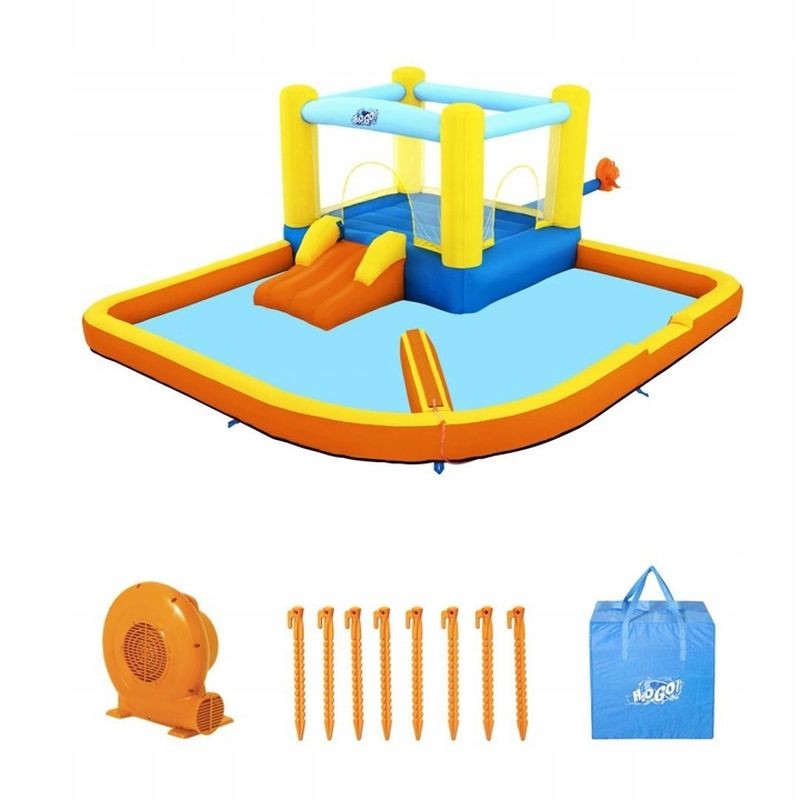 Centru de joaca cu piscina, trambulina si tobogan, gonflabil, 365x340 cm