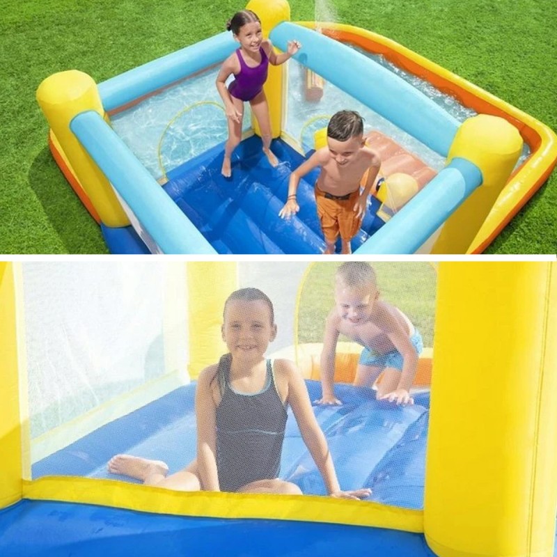 Centru de joaca cu piscina, trambulina si tobogan, gonflabil, 365x340 cm