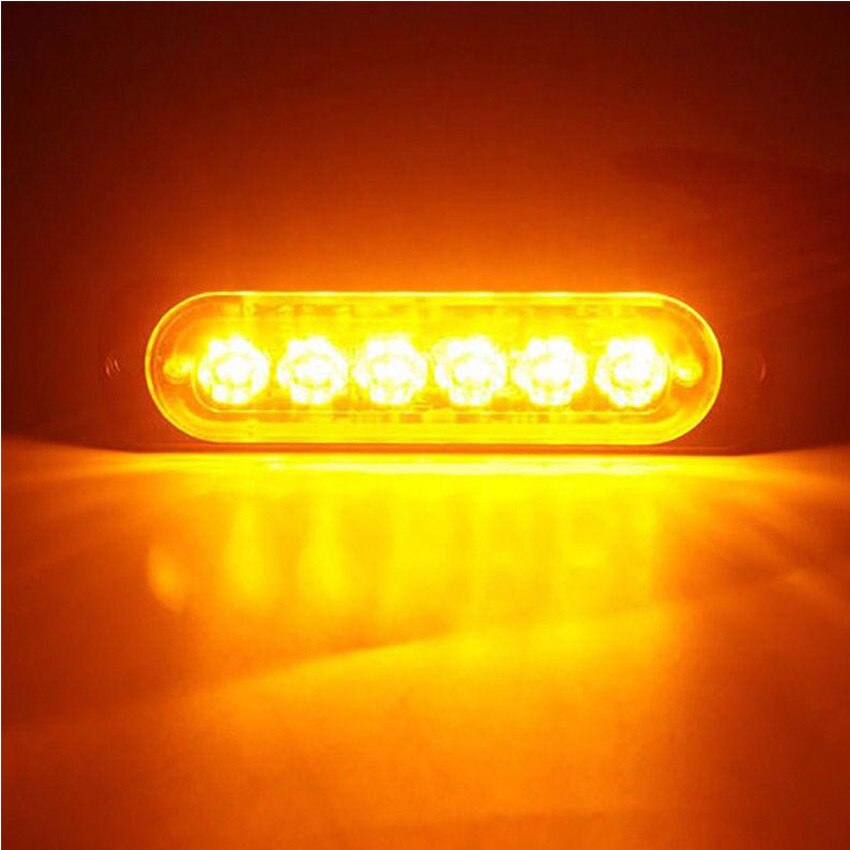 Set 2 x Stroboscop 6 LED, lumina portocalie