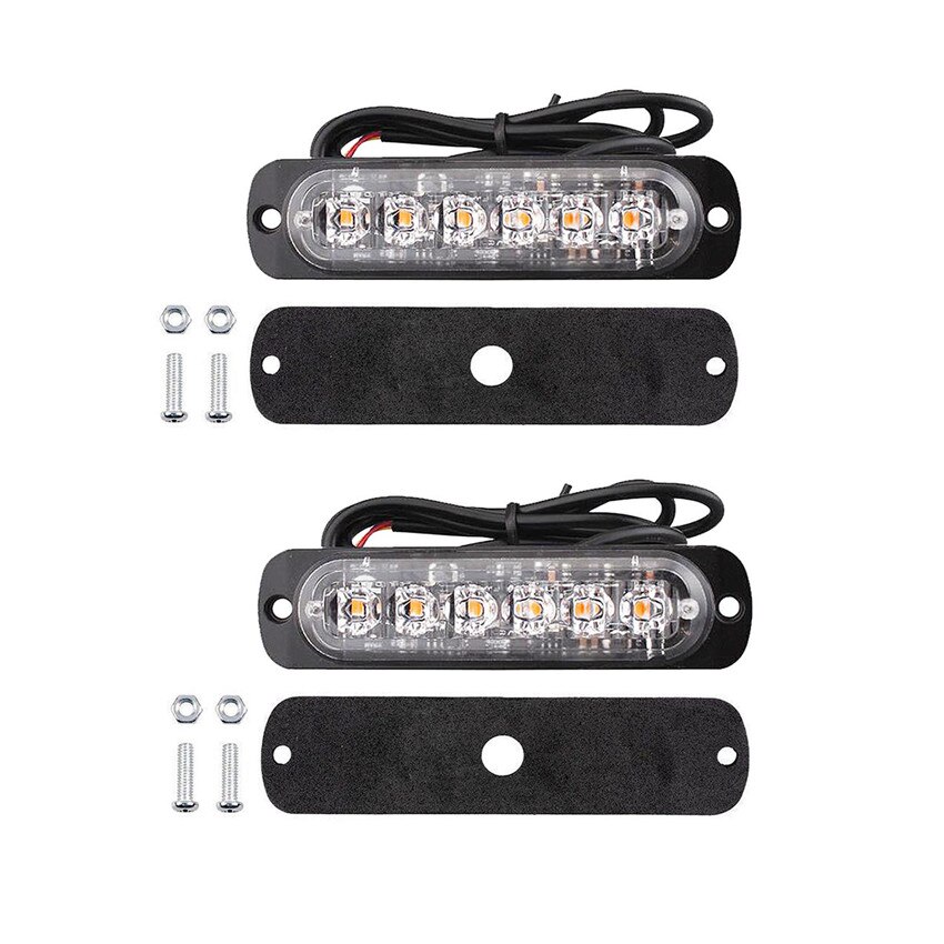 Set 2 x Stroboscop 6 LED, lumina portocalie