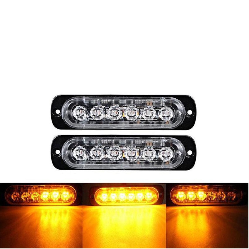 Set 2 x Stroboscop 6 LED, lumina portocalie