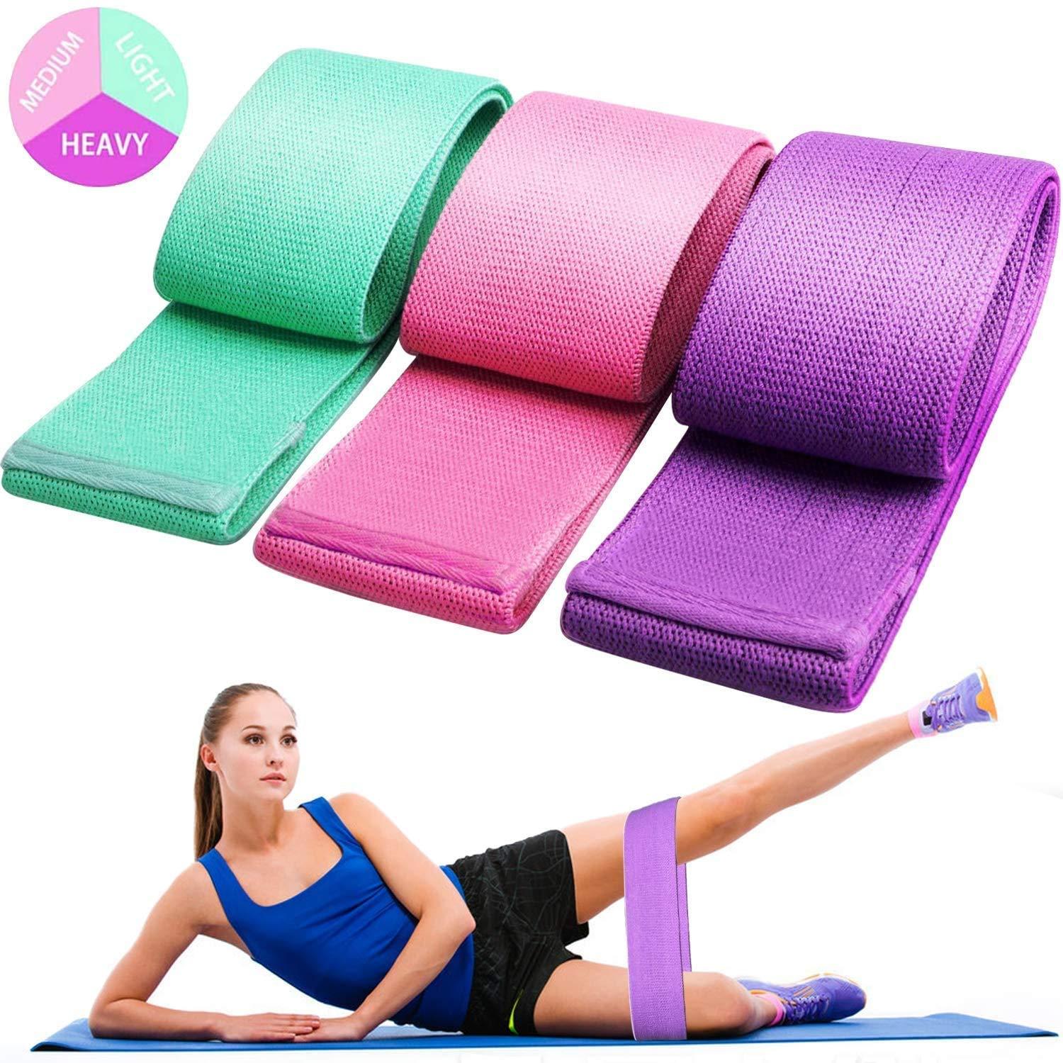 Set 6 benzi elastice din material, 3 niveluri de rezistenta, saculet inclus