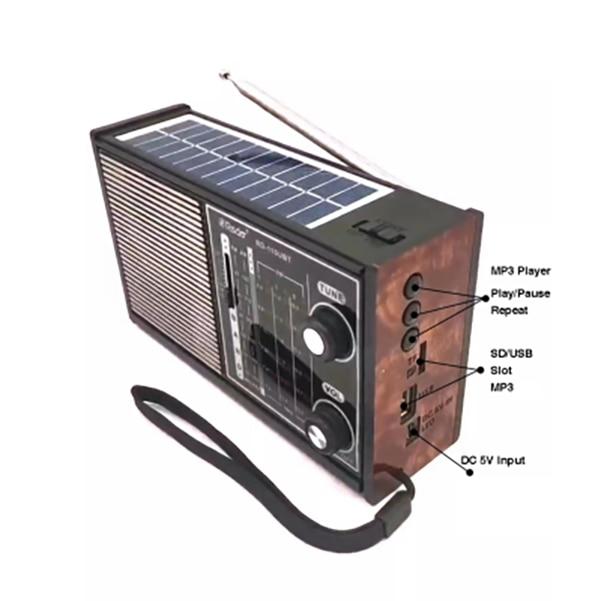 Radio solar Bluetooth, MP3 player si lanterna, AM/FM/SW