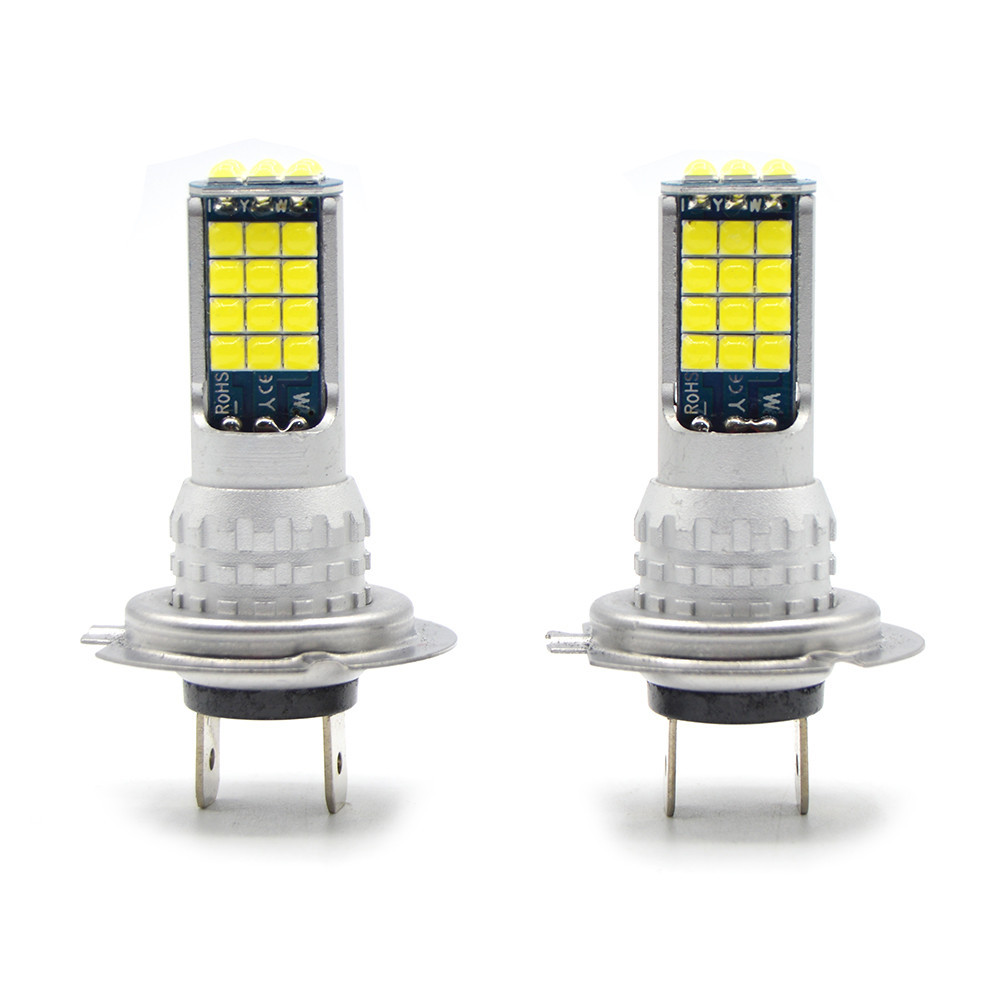 Set 2 becuri LED H7 30 LED SMD 3030, lumina alba