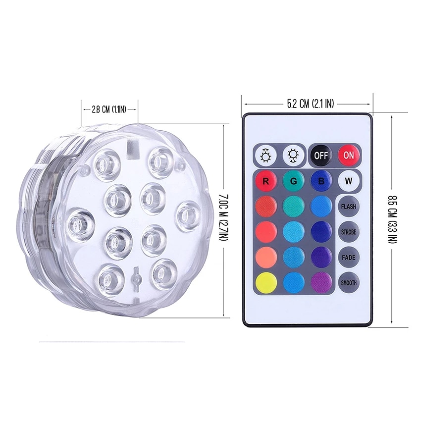 Set 4 lampi LED RGB, cu telecomanda, rezistente la apa