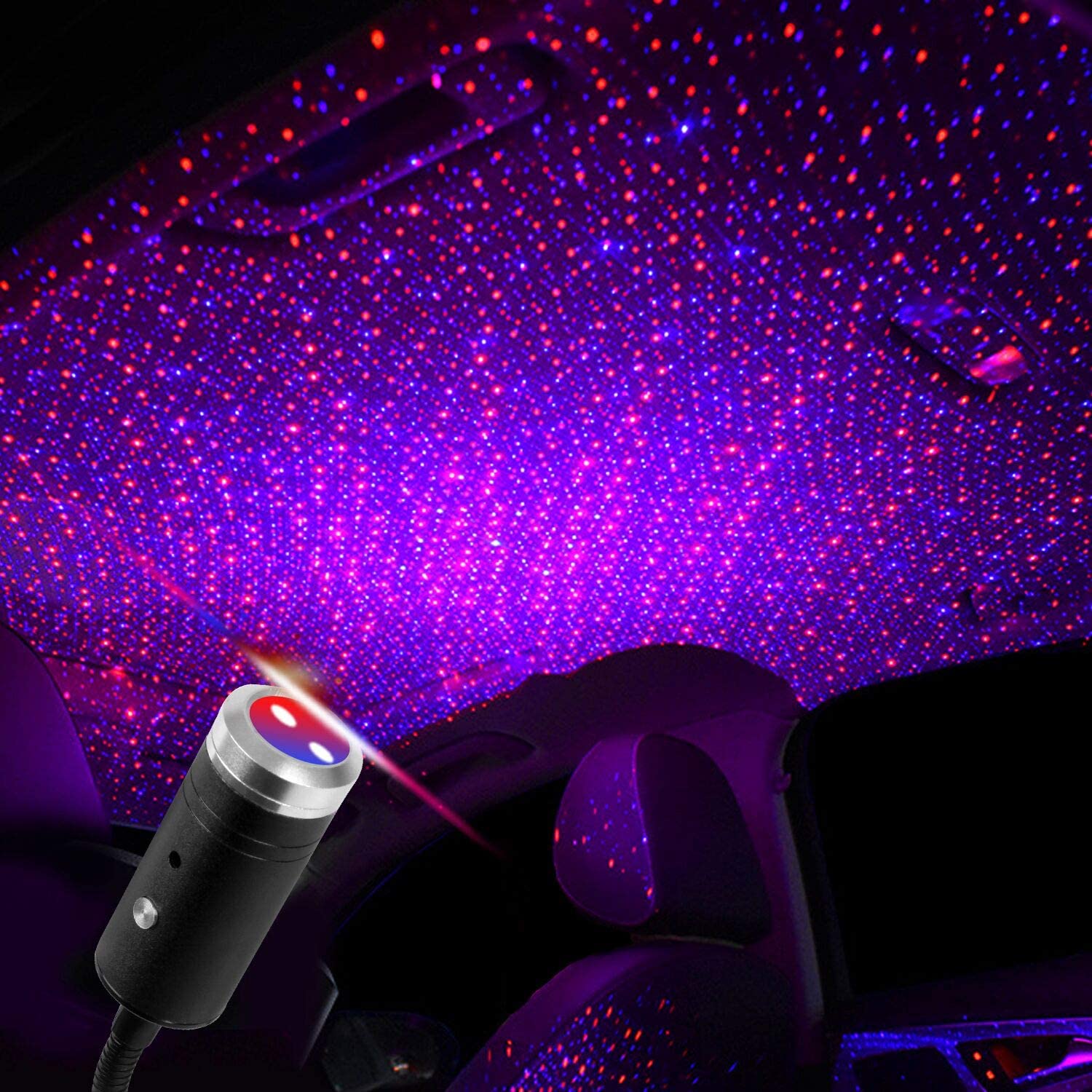 Lampa cu laser proiectie stelute mov USB, Car Ceiling USB Star