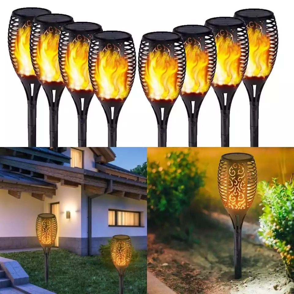 Set 8 x Lampa solara tip torta cu efect flacara