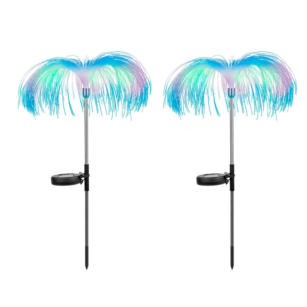 Set 2 x Lampa solara tip meduza, fibra optica LED RGB