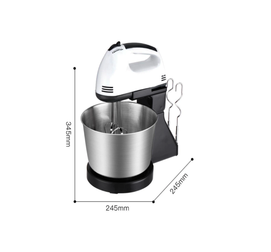 Mixer cu bol 200 W, 7 viteze, 2 teluri, 2 spirale