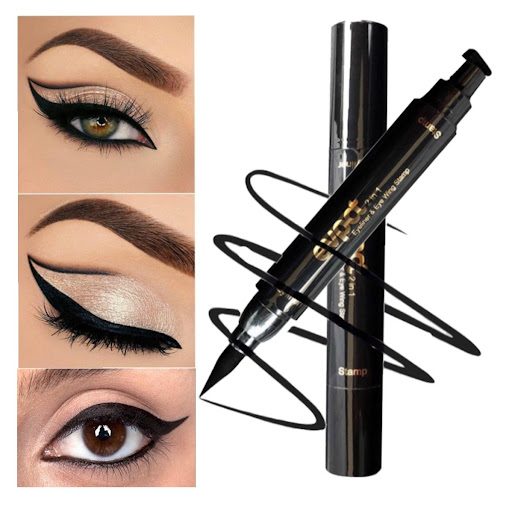 Set 2 x Eyeliner cu stampila, Cat Eye, Negru