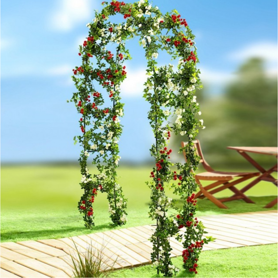 Arcada metalica de gradina pentru flori cataratoare, 200x38x140 cm