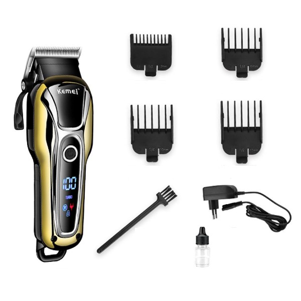 Aparat de tuns profesional, cu acumulator, afisaj LCD, lama reglabila