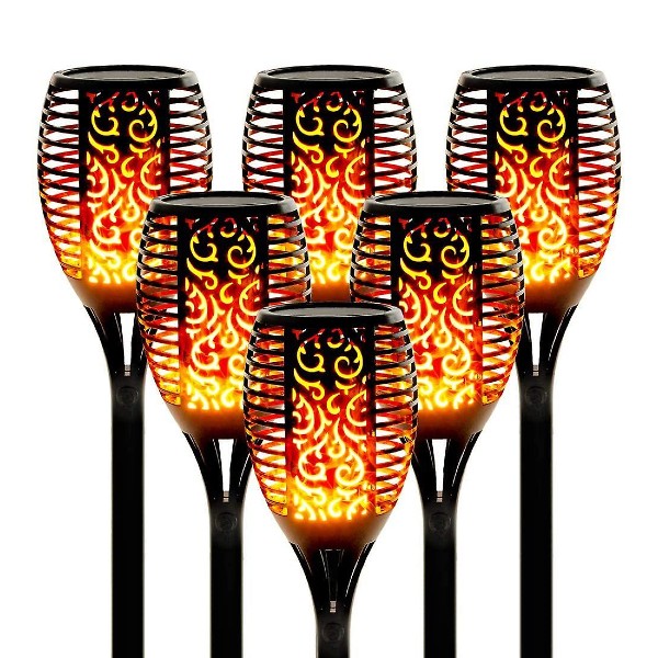 Set 6/8/10 Lampa solara tip torta cu efect flacara, 51.5 cm