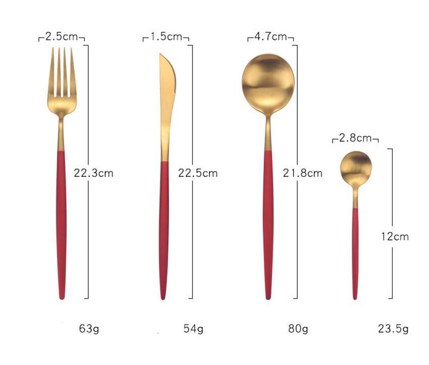 Set 24 tacamuri DeLuxe Auriu/Rosu