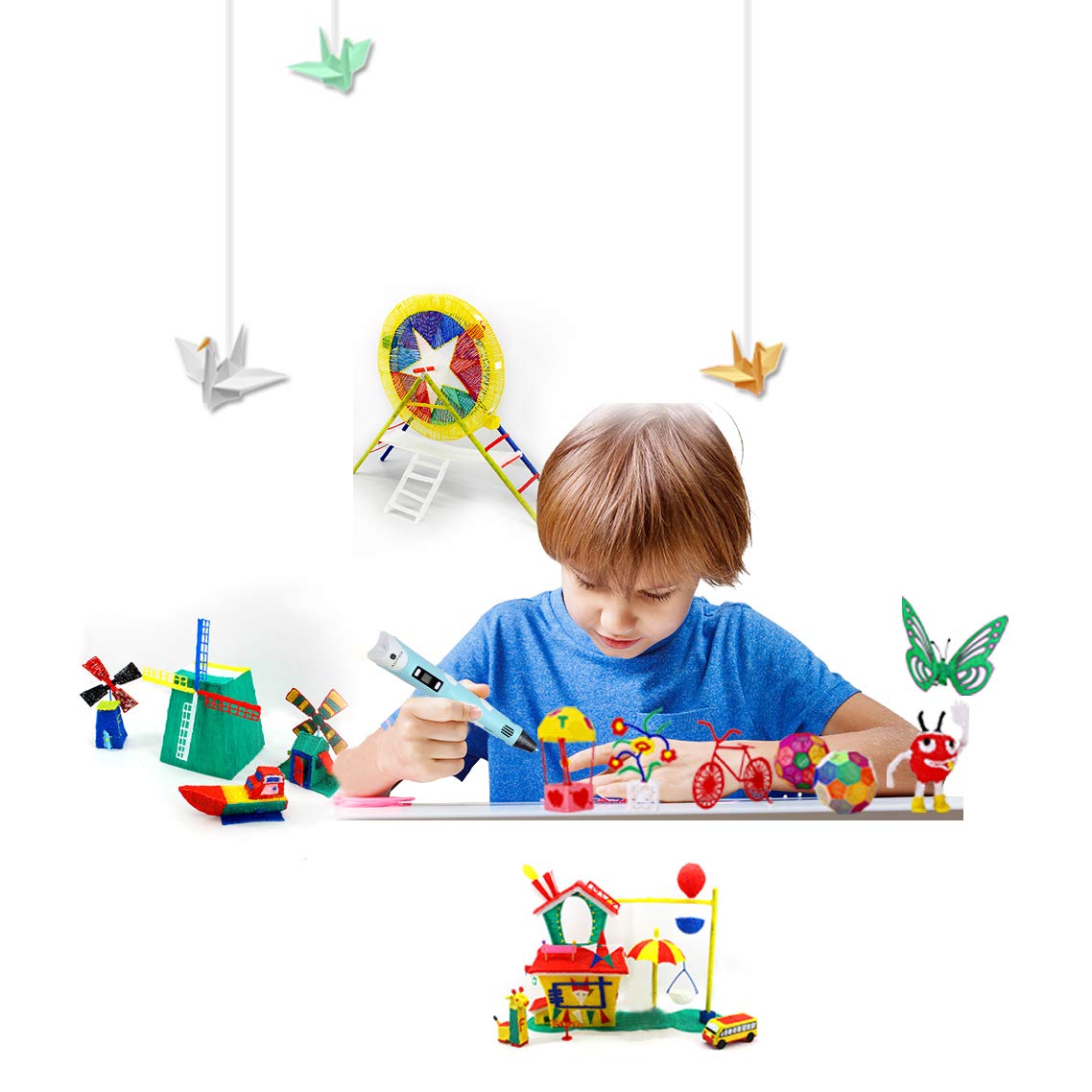 Creion desene 3D, filamente multicolore