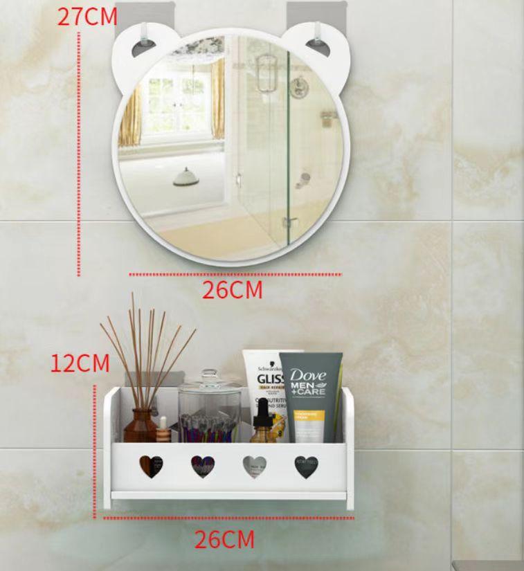 Etajera inima 26x12 cm + Oglinda 26 cm