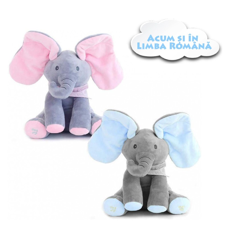 Elefant Cucu Bau in limba romana, Roz / Albastru