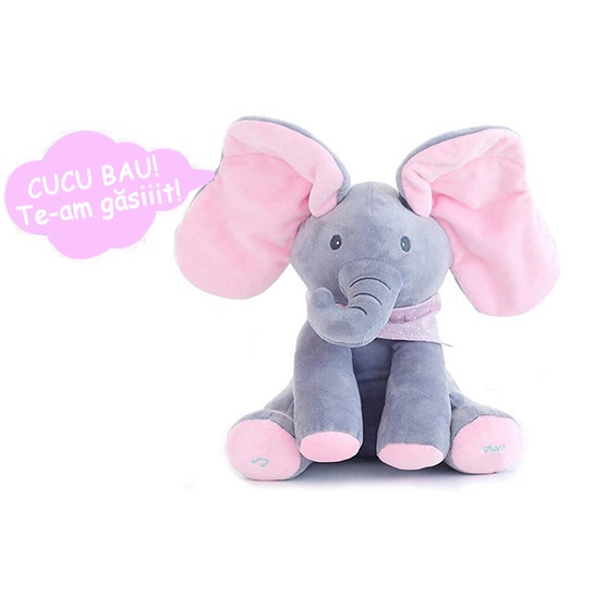 Elefant Cucu Bau in limba romana, Roz / Albastru