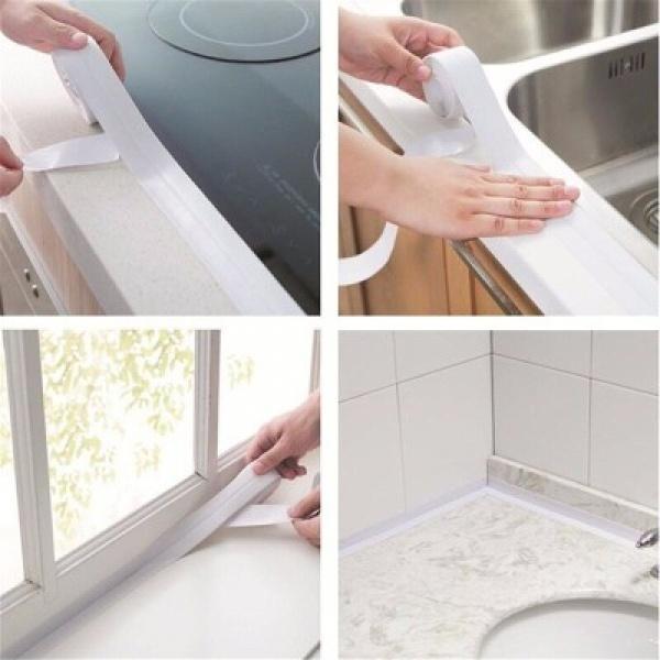 Set 2 x banda adeziva pentru etansare, 3.6 cm x 3.2 M, Alb