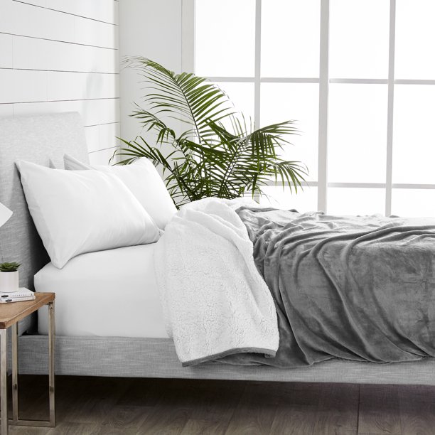 Patura cocolino cu blanita alba, Gri