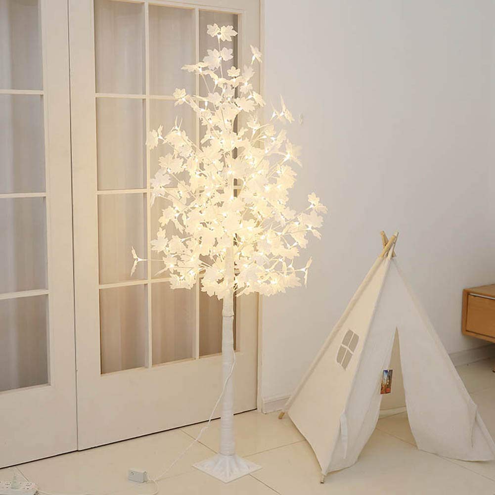 Copac decorativ sarbatori, Alb, iluminat 160 LED, 180 cm, lumina rece